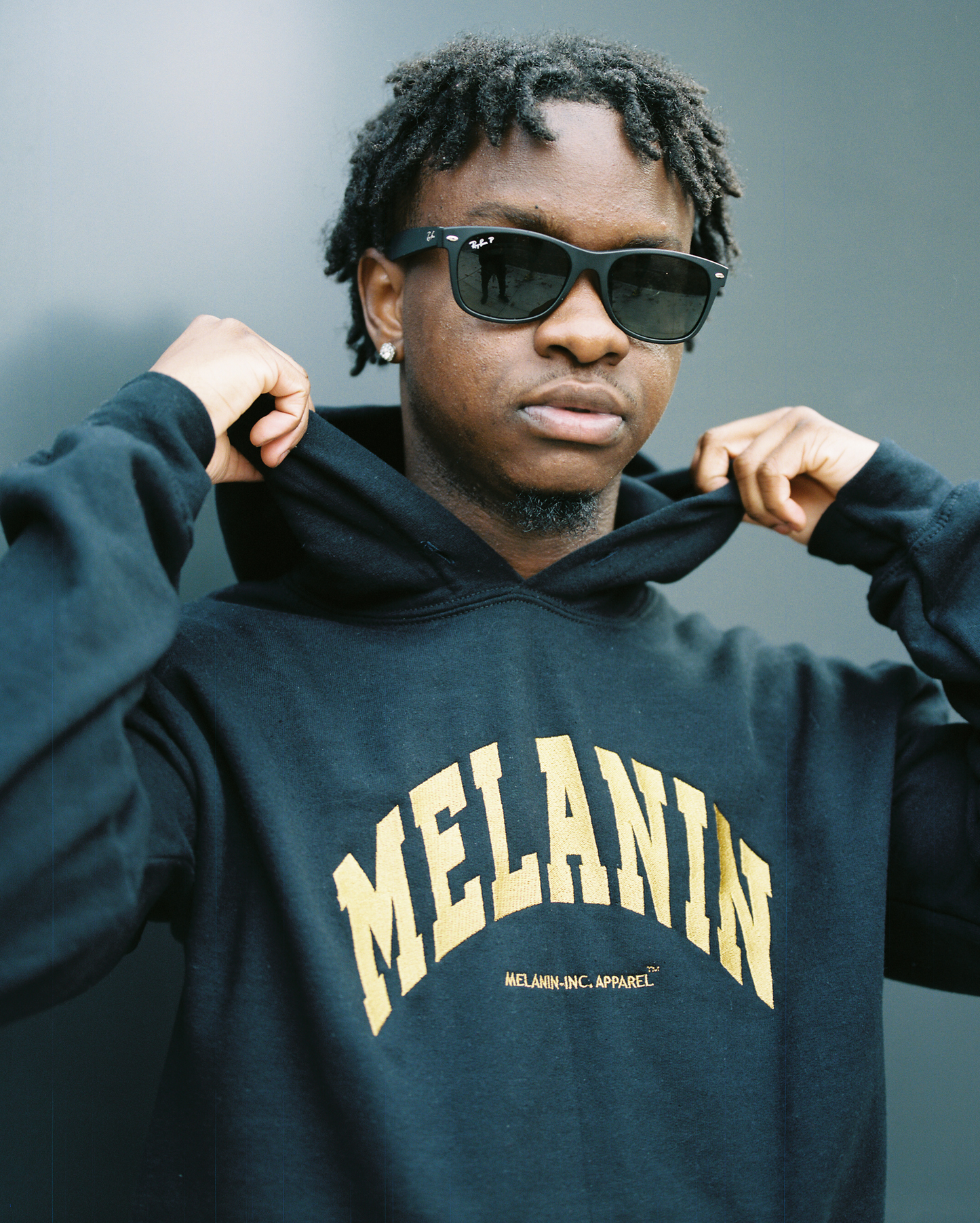 MELANIN - University Letters (Gold) - Embroidered Unisex Hoodie