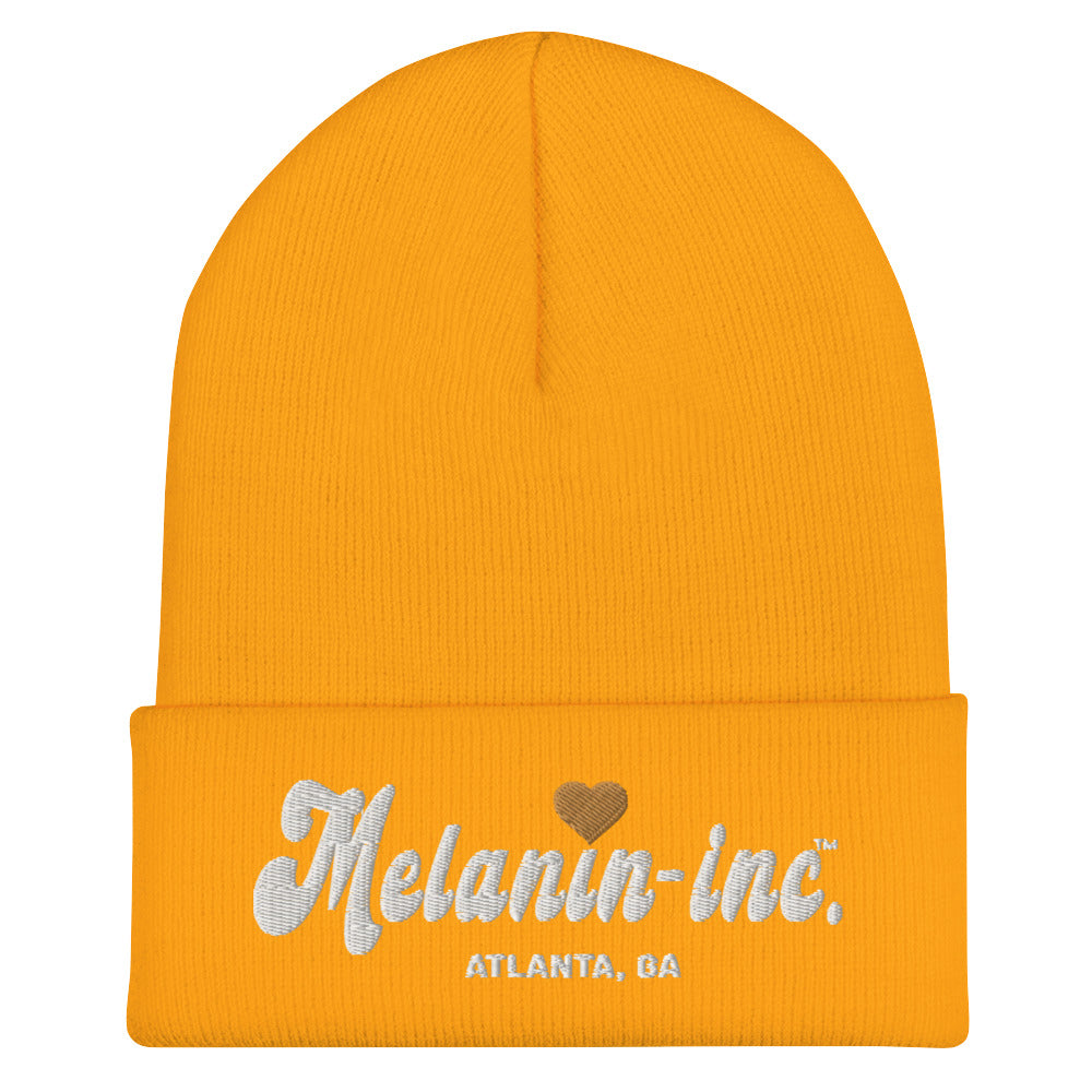 Melanin-inc. Atlanta, GA - Embroidered Cuffed Beanie (Ebony Heart)