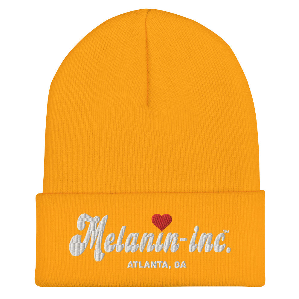 Melanin-inc. Atlanta, GA - Embroidered Cuffed Beanie (Red Heart) Cuffed Beanie