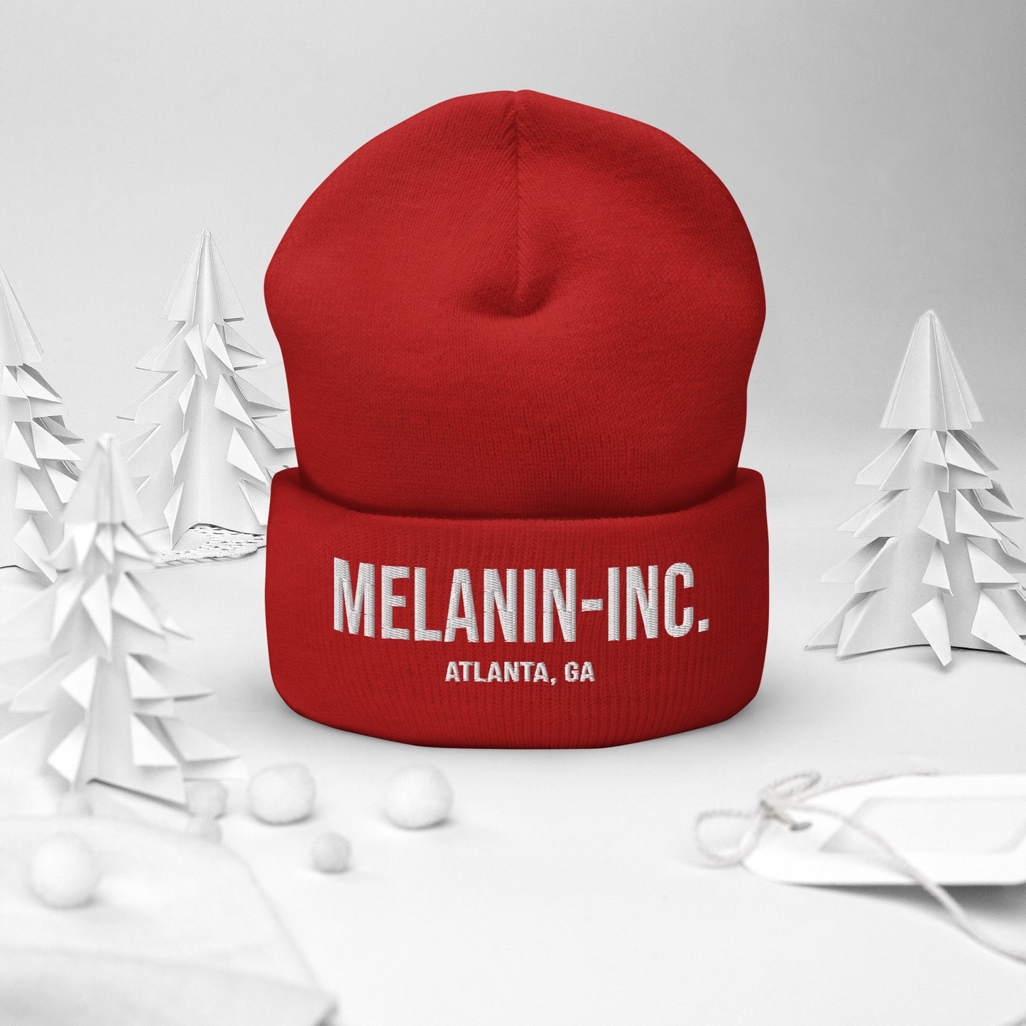 Melanin-inc. Atlanta, GA "The Basics" - Embroidered Cuffed Beanie