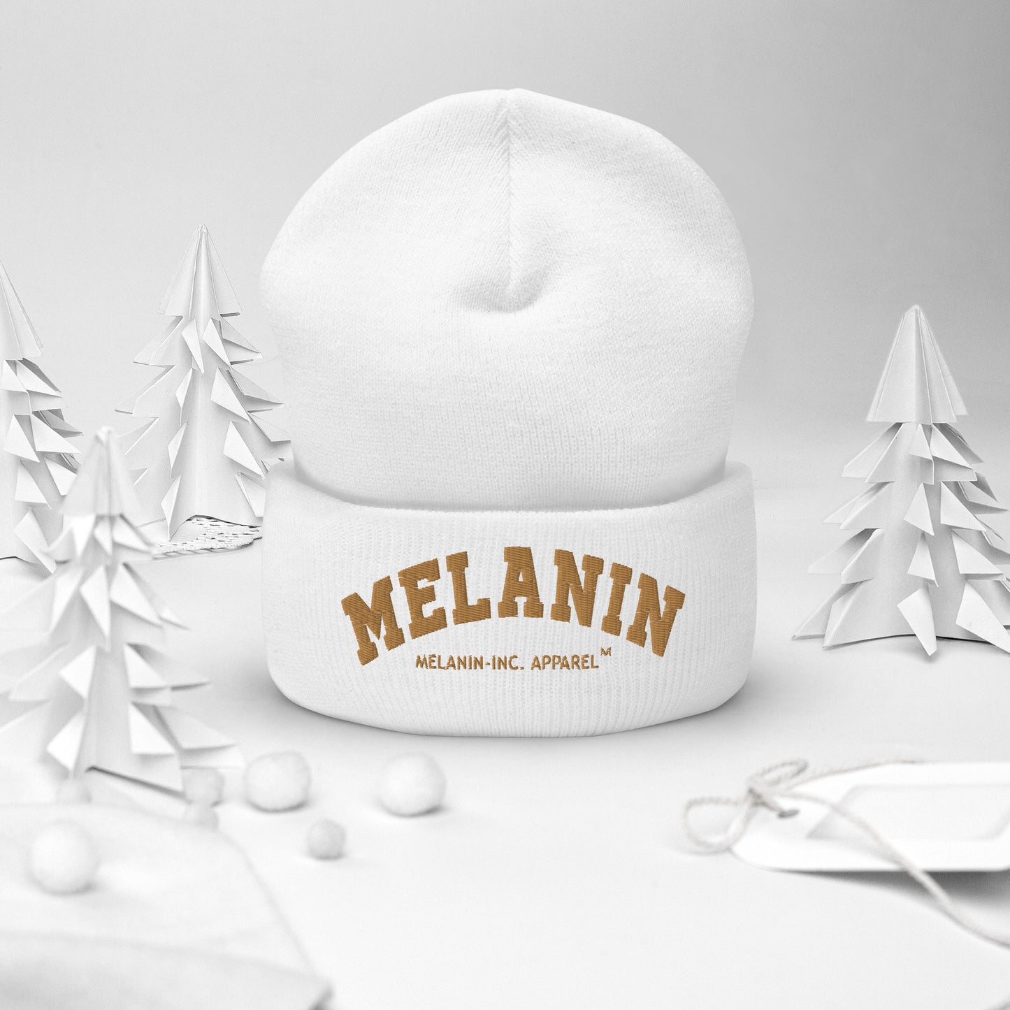 MELANIN - University Letters - Embroidered Cuffed Beanie