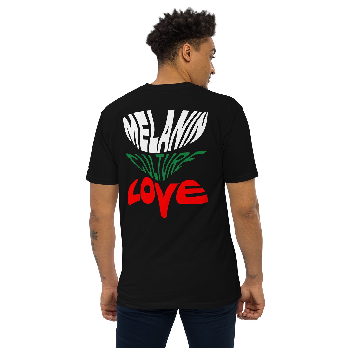 Melanin Culture Love (Embroidered front/DTG back) - Unisex premium heavyweight tee