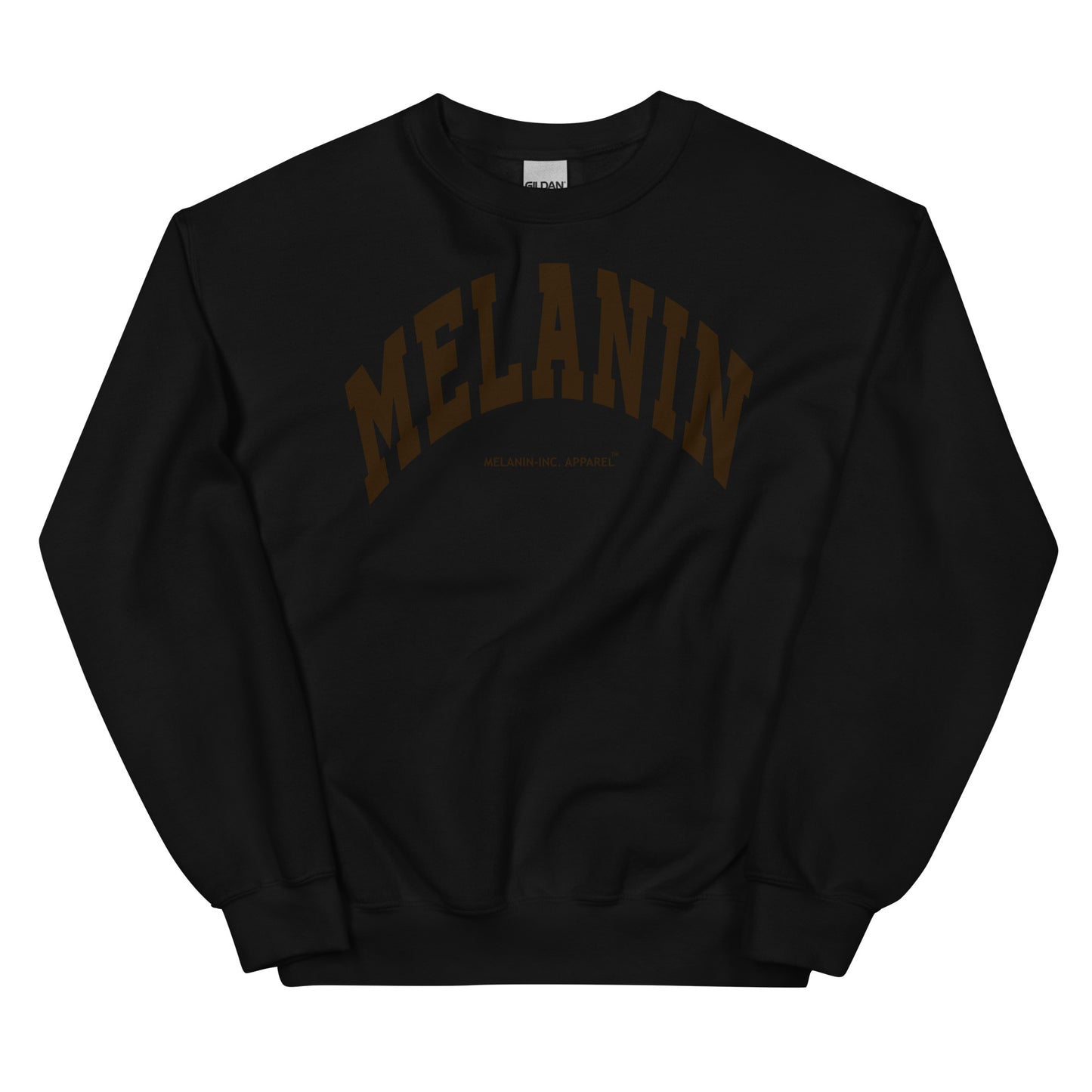 MELANIN - (DTG) Dark Chocolate University Letters - Unisex Crewneck Sweatshirt