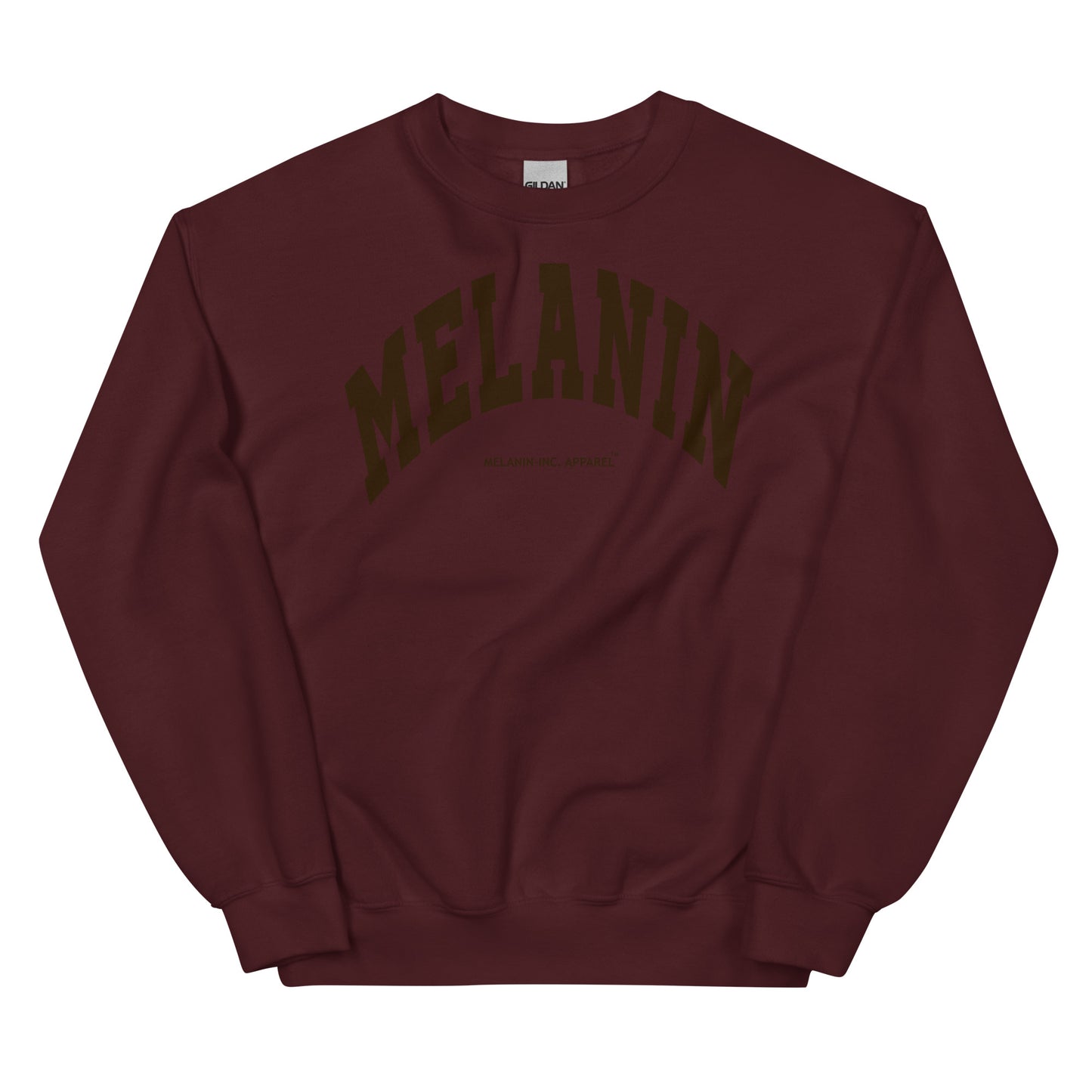 MELANIN - (DTG) Dark Chocolate University Letters - Unisex Crewneck Sweatshirt