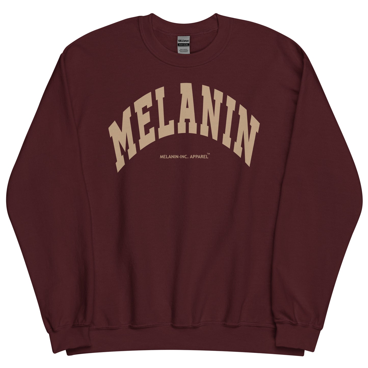 MELANIN - DTG (Light Brown) University Letters - Unisex Crewneck Sweatshirt