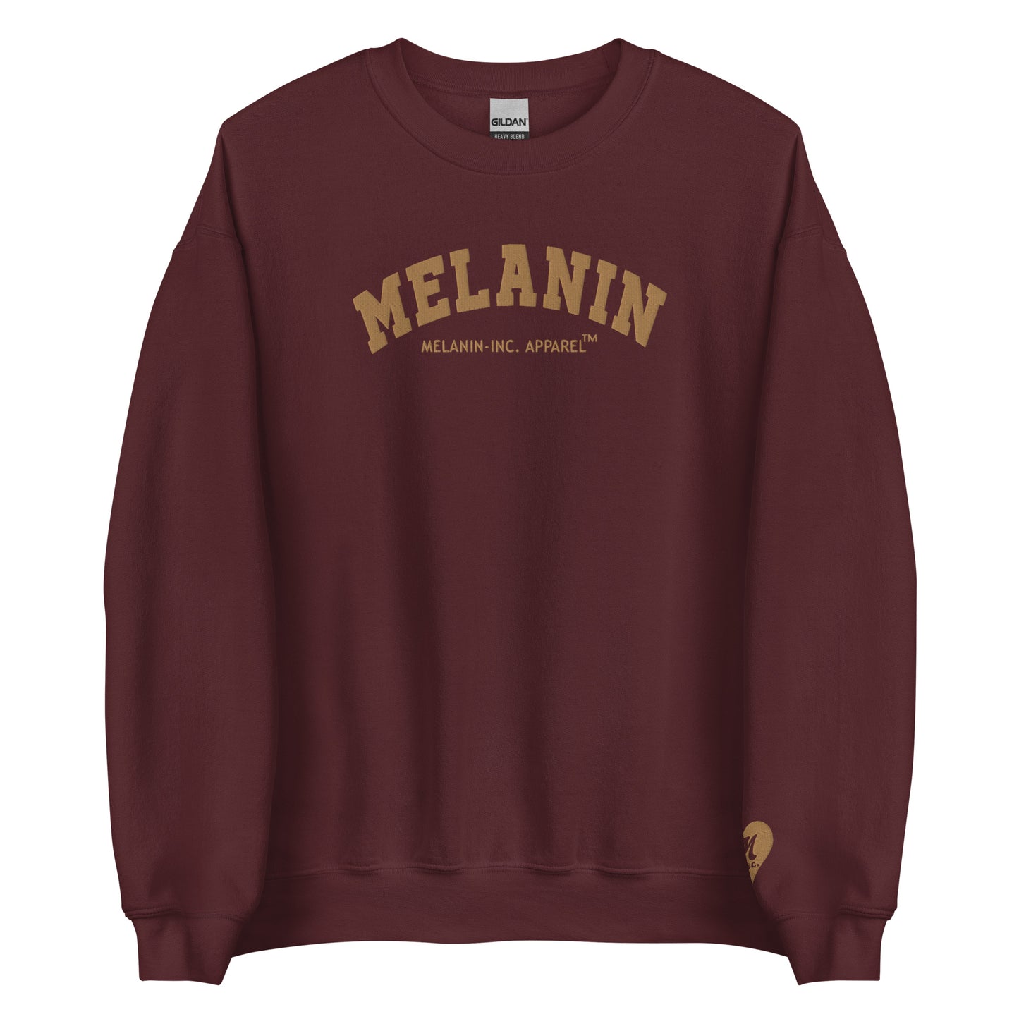 MELANIN - Gold Embroidered University Letters - Unisex Crewneck Sweatshirt