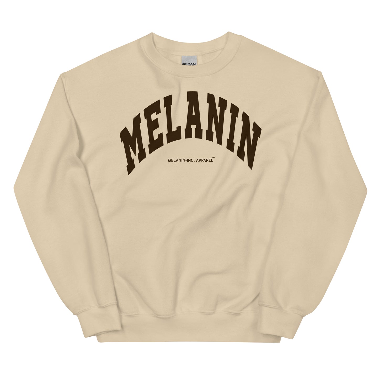 MELANIN - (DTG) Dark Chocolate University Letters - Unisex Crewneck Sweatshirt