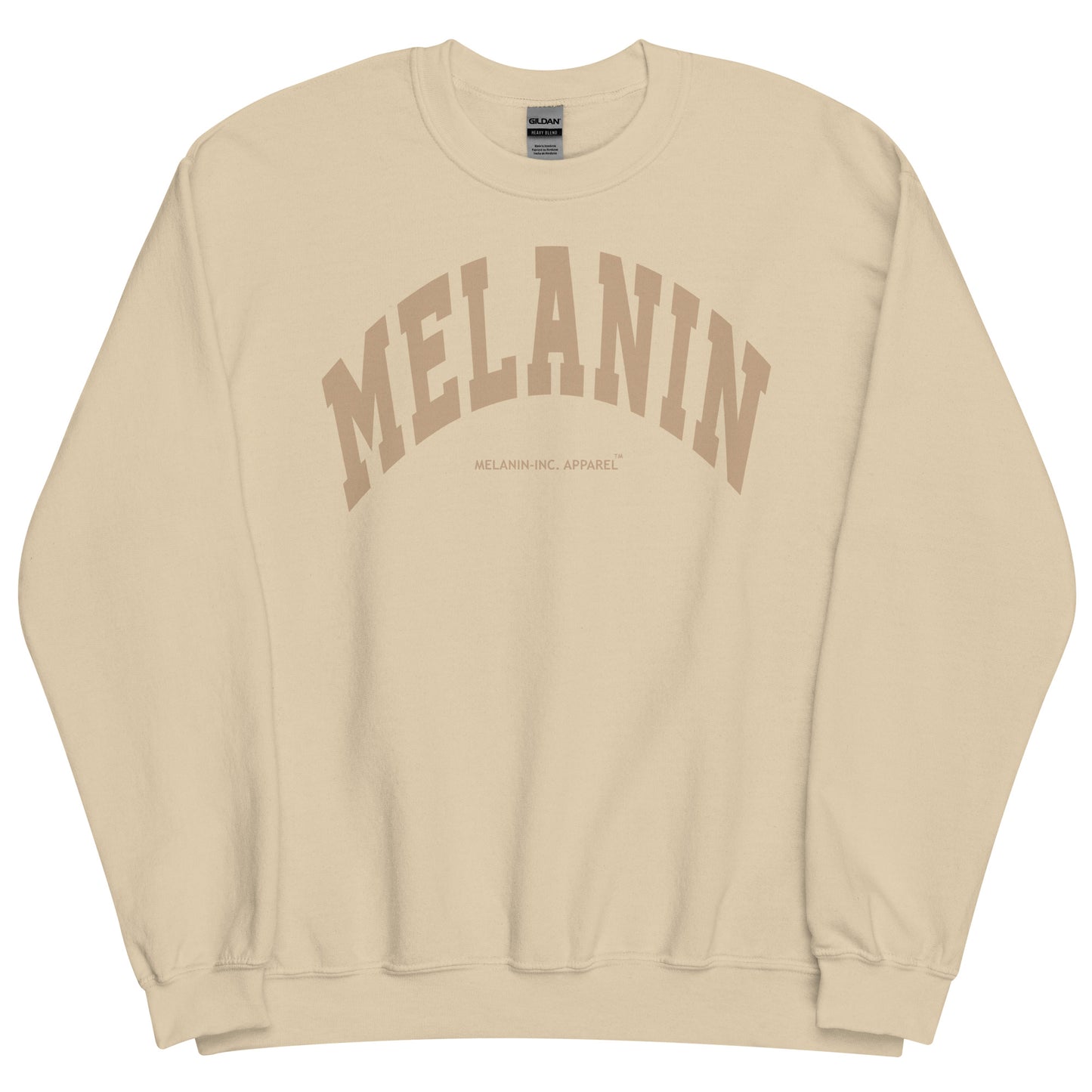 MELANIN - DTG (Light Brown) University Letters - Unisex Crewneck Sweatshirt