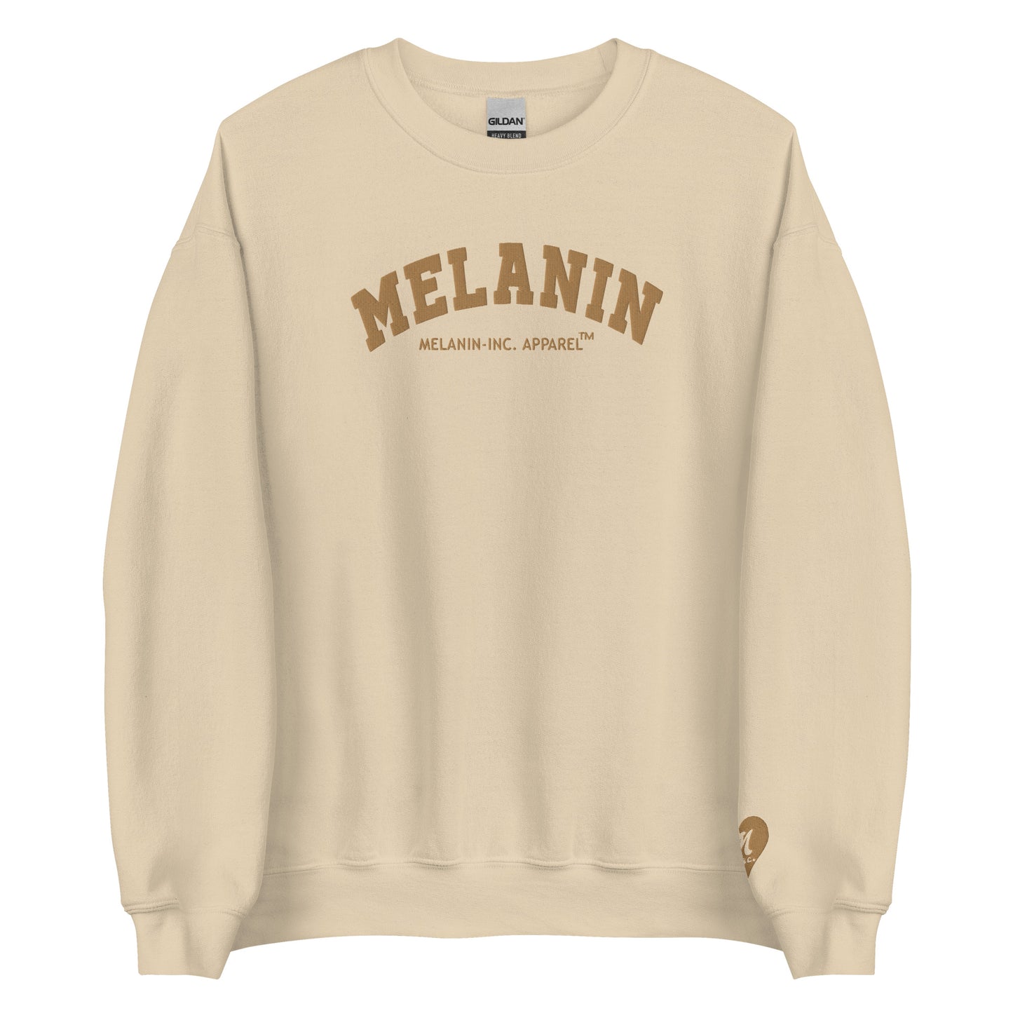 MELANIN - Gold Embroidered University Letters - Unisex Crewneck Sweatshirt