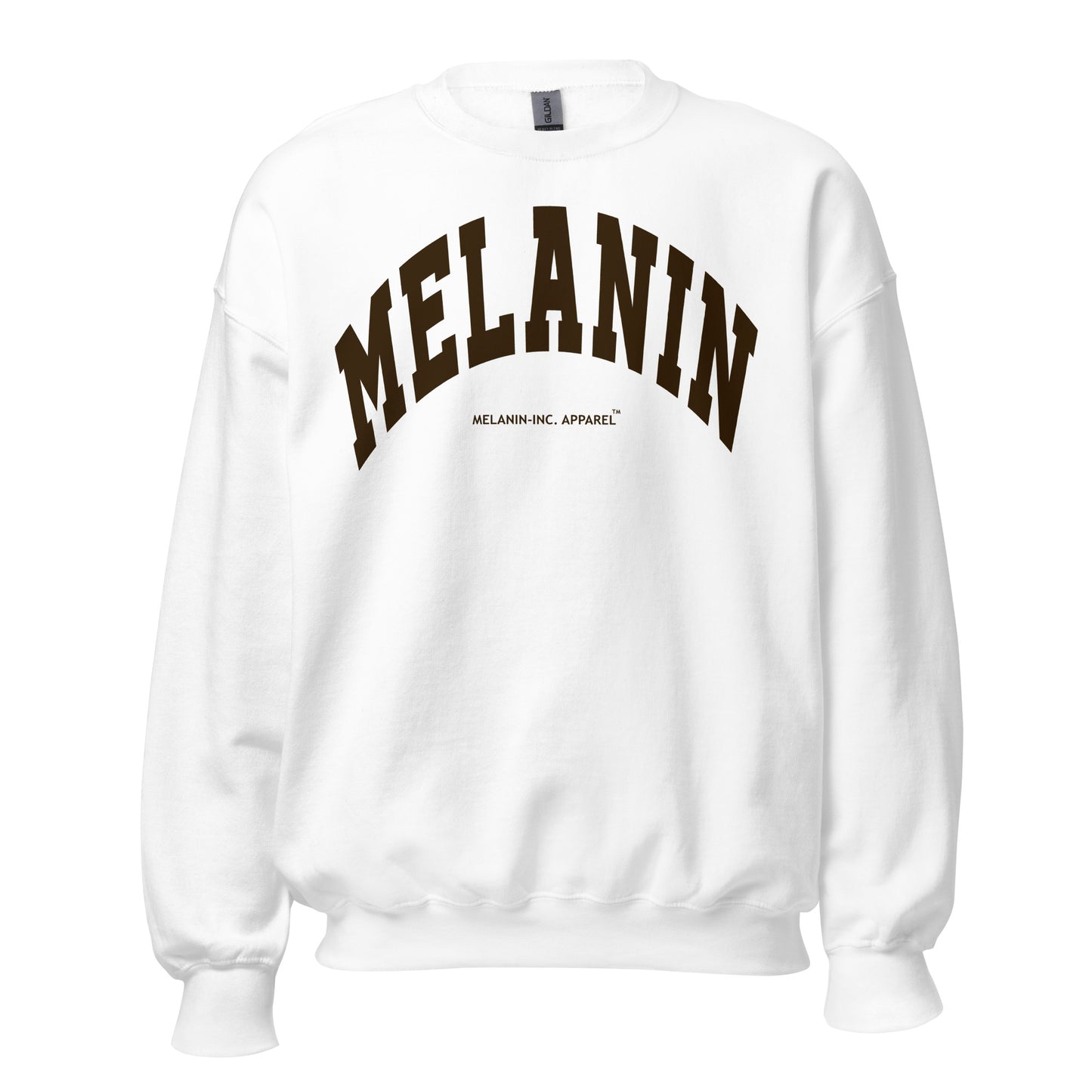 MELANIN - (DTG) Dark Chocolate University Letters - Unisex Crewneck Sweatshirt