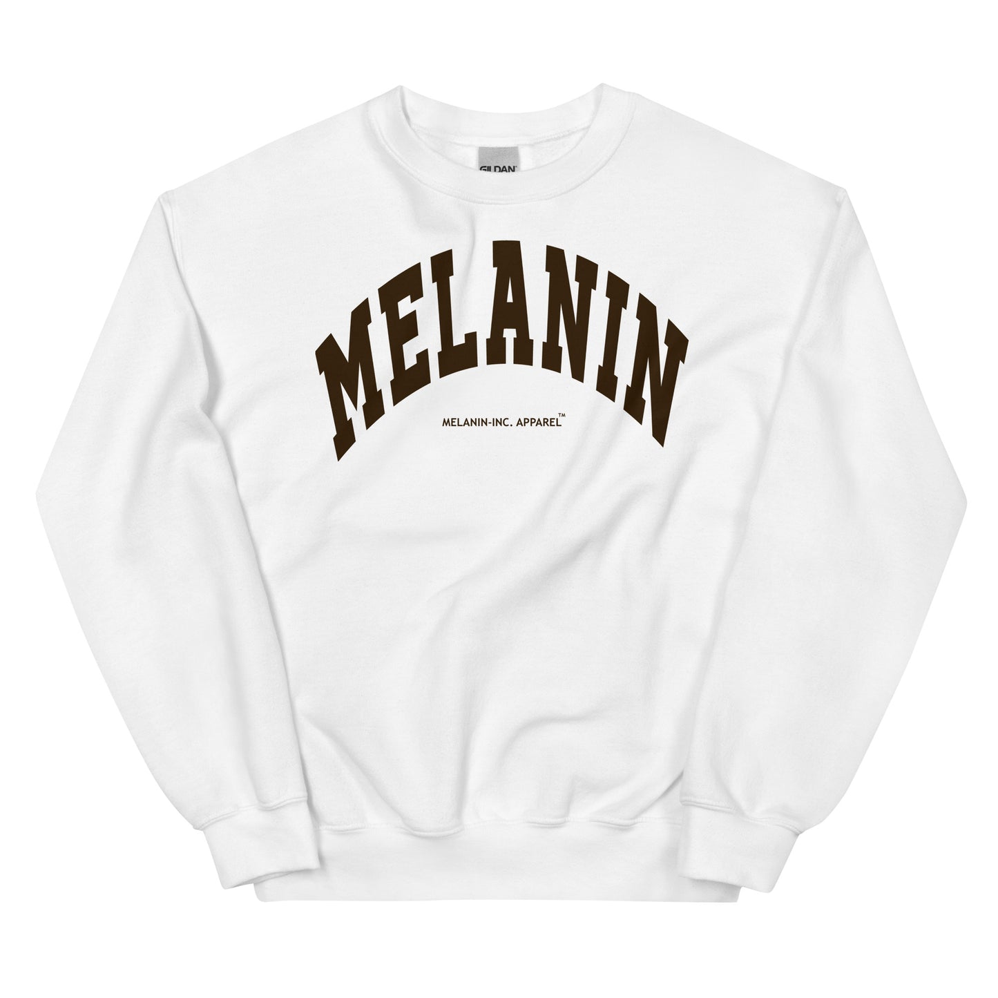 MELANIN - (DTG) Dark Chocolate University Letters - Unisex Crewneck Sweatshirt