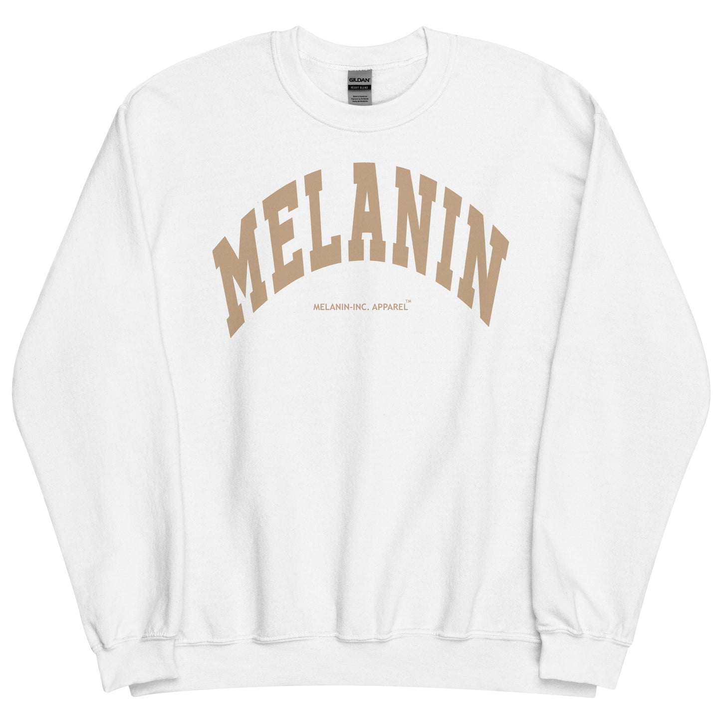 MELANIN - DTG (Light Brown) University Letters - Unisex Crewneck Sweatshirt