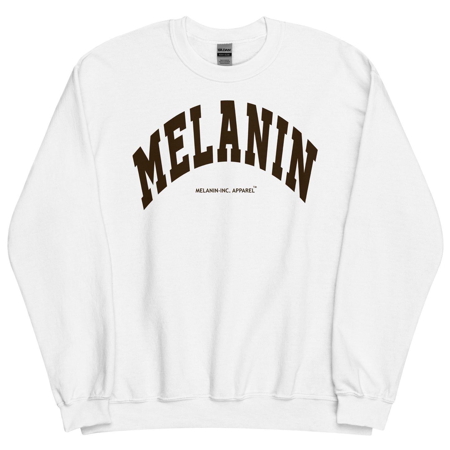 MELANIN - DTG (Dark Brown) University Letters - Unisex Crewneck Sweatshirt