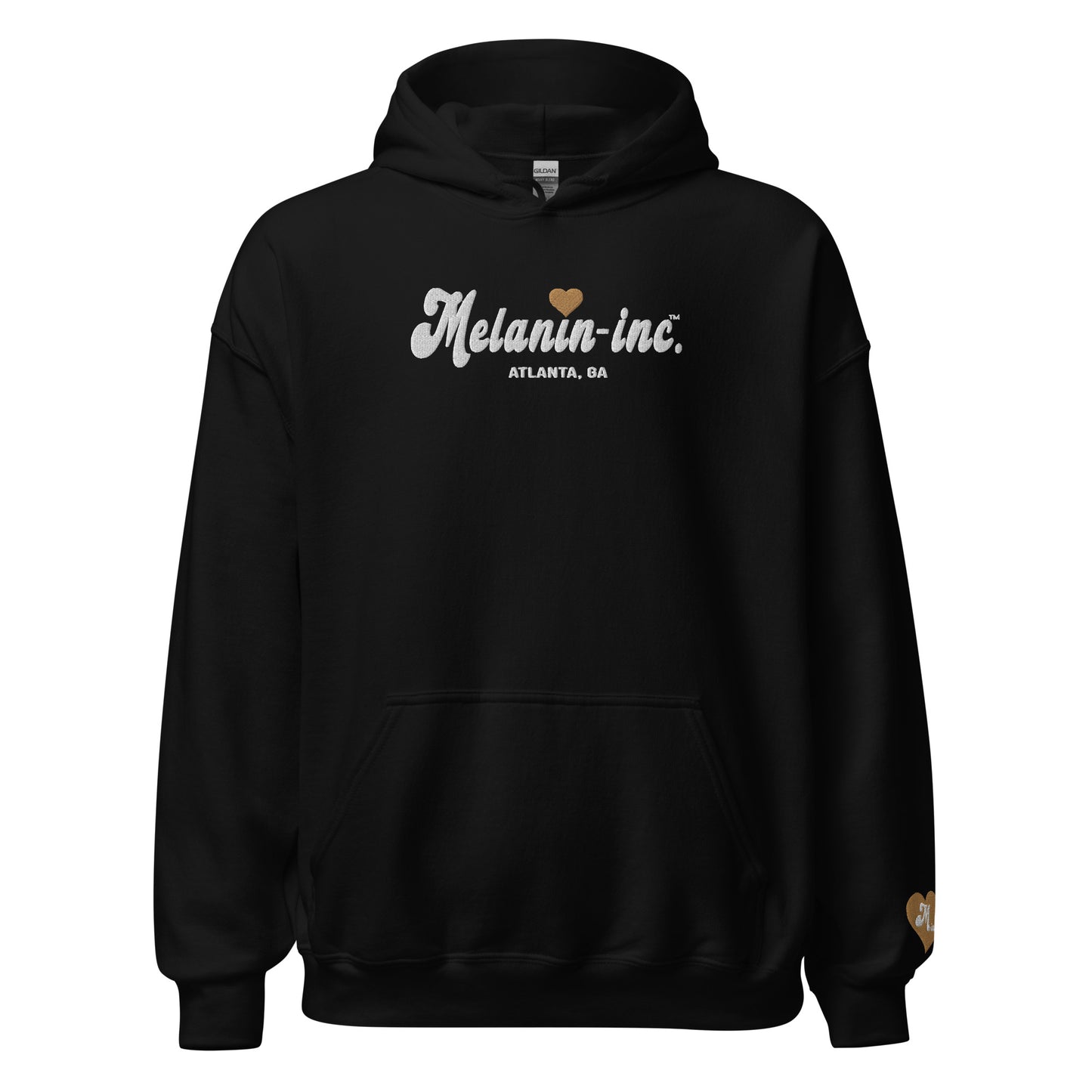 Melanin-inc. Atlanta, GA (Ebony Heart) - Embroidered Unisex Hoodie