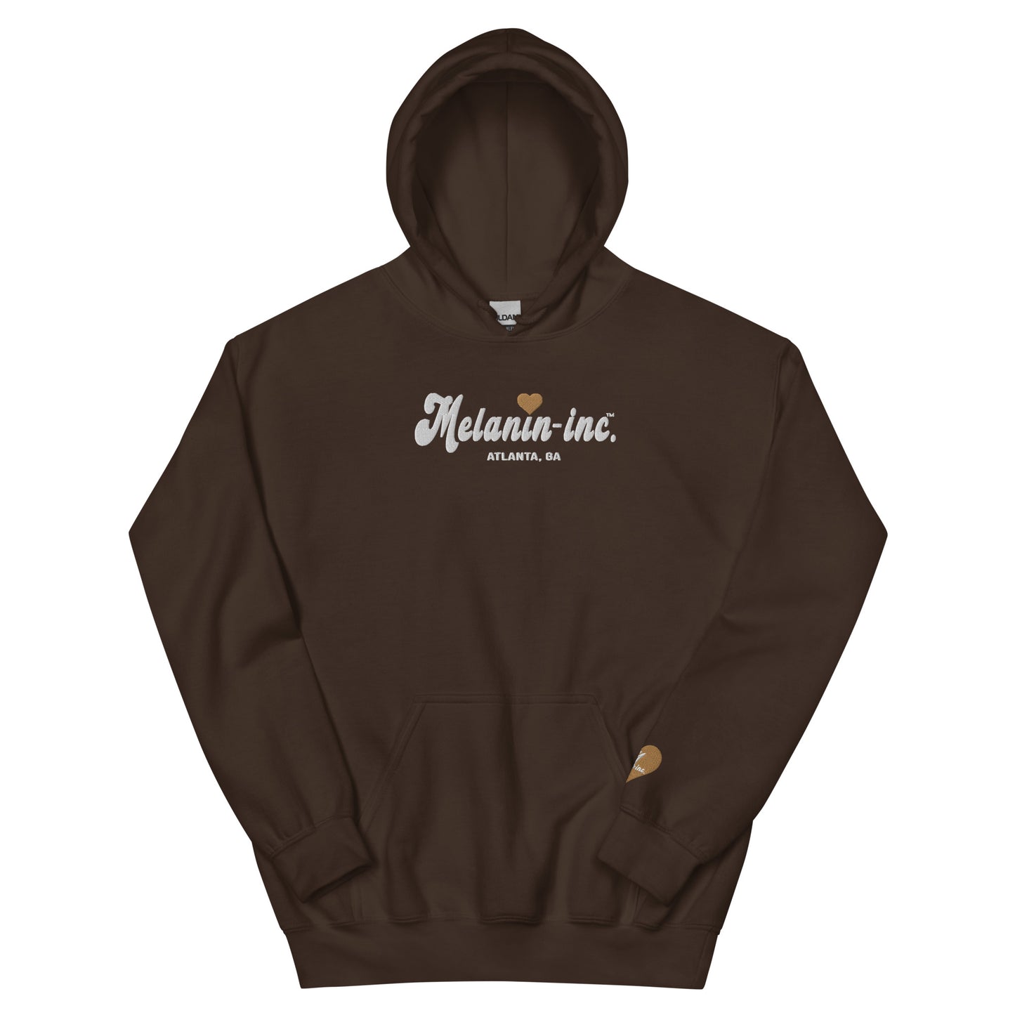 Melanin-inc. Atlanta, GA (Ebony Heart) - Embroidered Unisex Hoodie