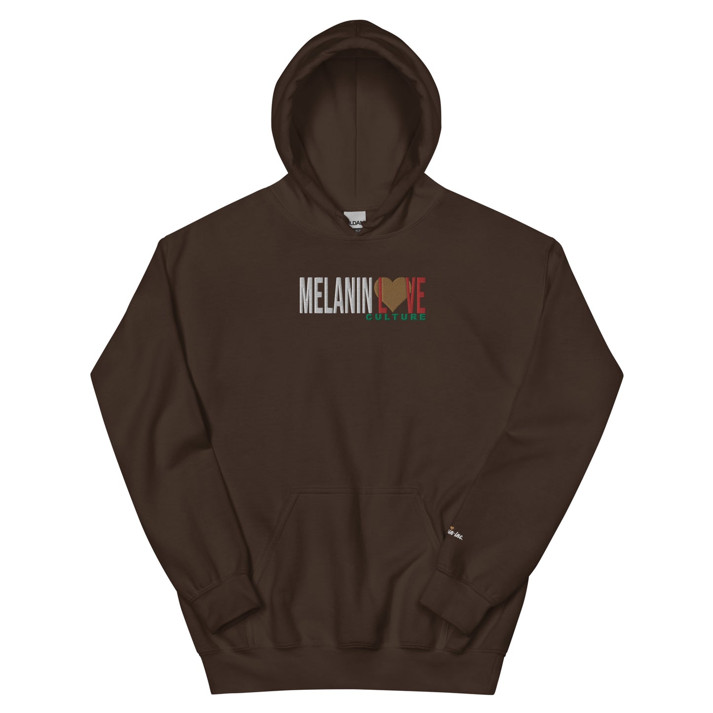 Melanin Love Culture (Ebony Heart) Embroidered - Center Chest Unisex Premium Hoodie