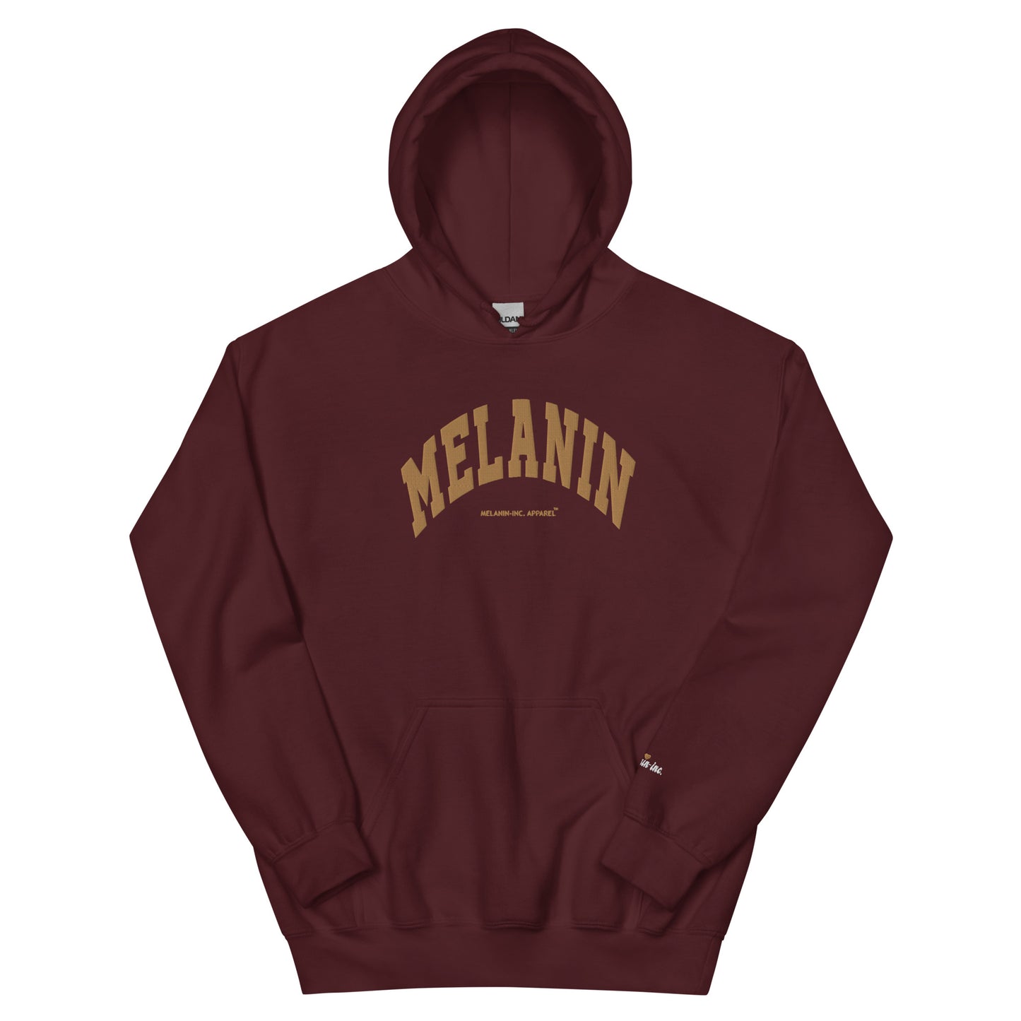 MELANIN - University Letters (Gold) - Embroidered Unisex Hoodie