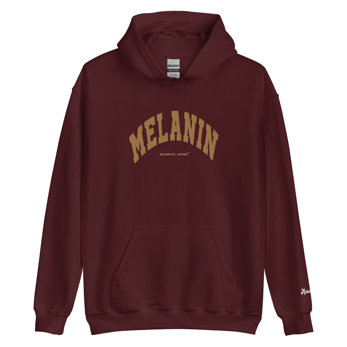 MELANIN - University Letters (Gold) - Embroidered Unisex Hoodie