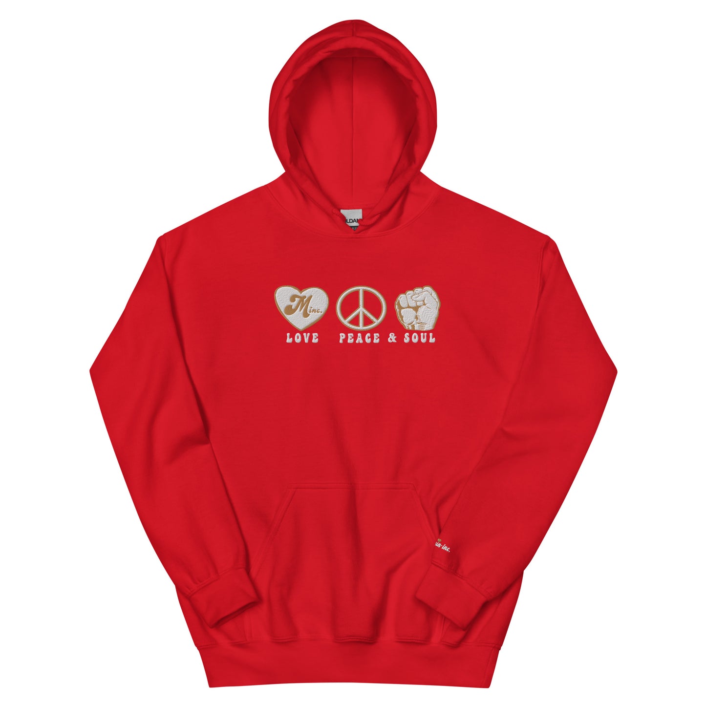 LOVE PEACE & SOUL - (Embroidered - front) Unisex Heavyweight Hoodie