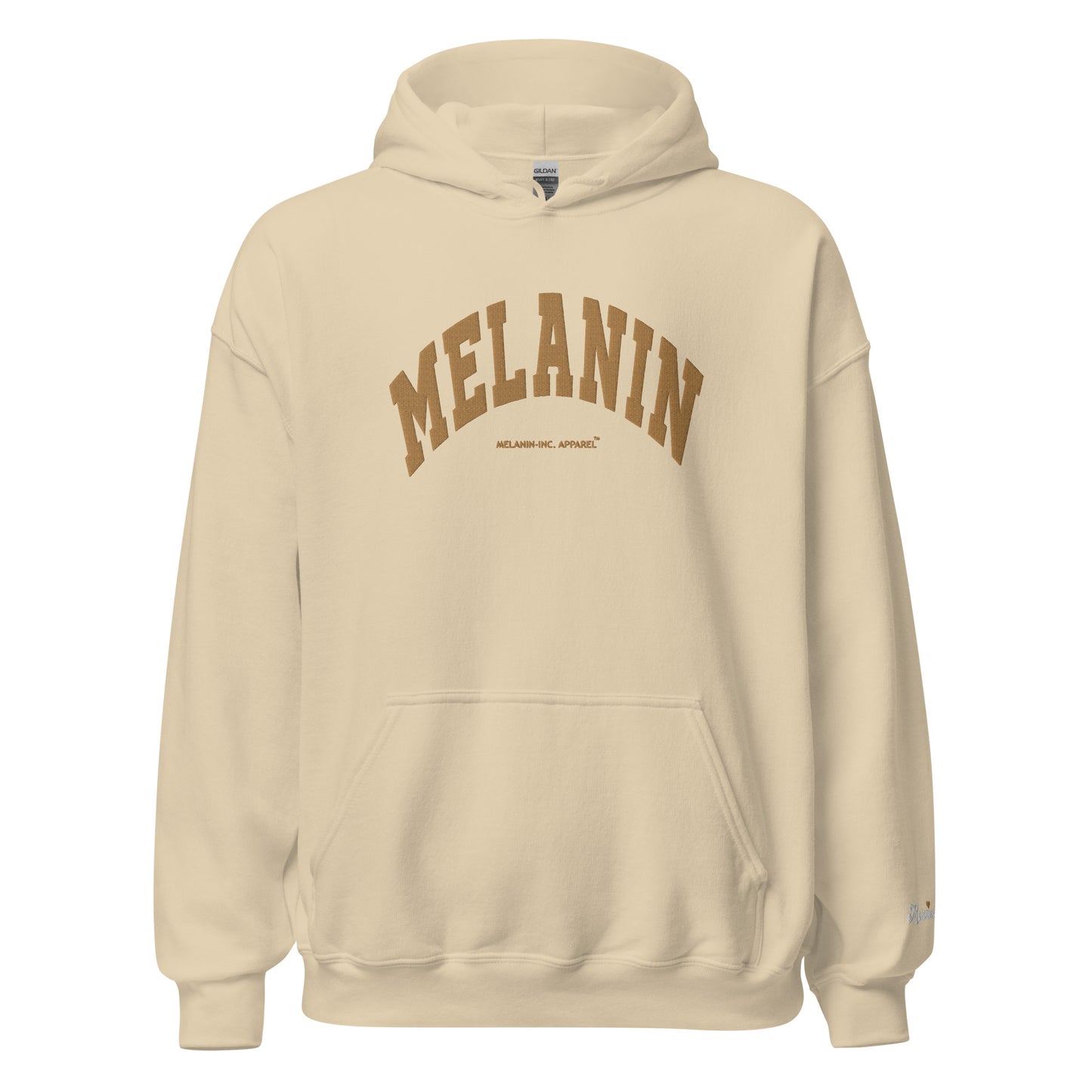 MELANIN - University Letters (Gold) - Embroidered Unisex Hoodie