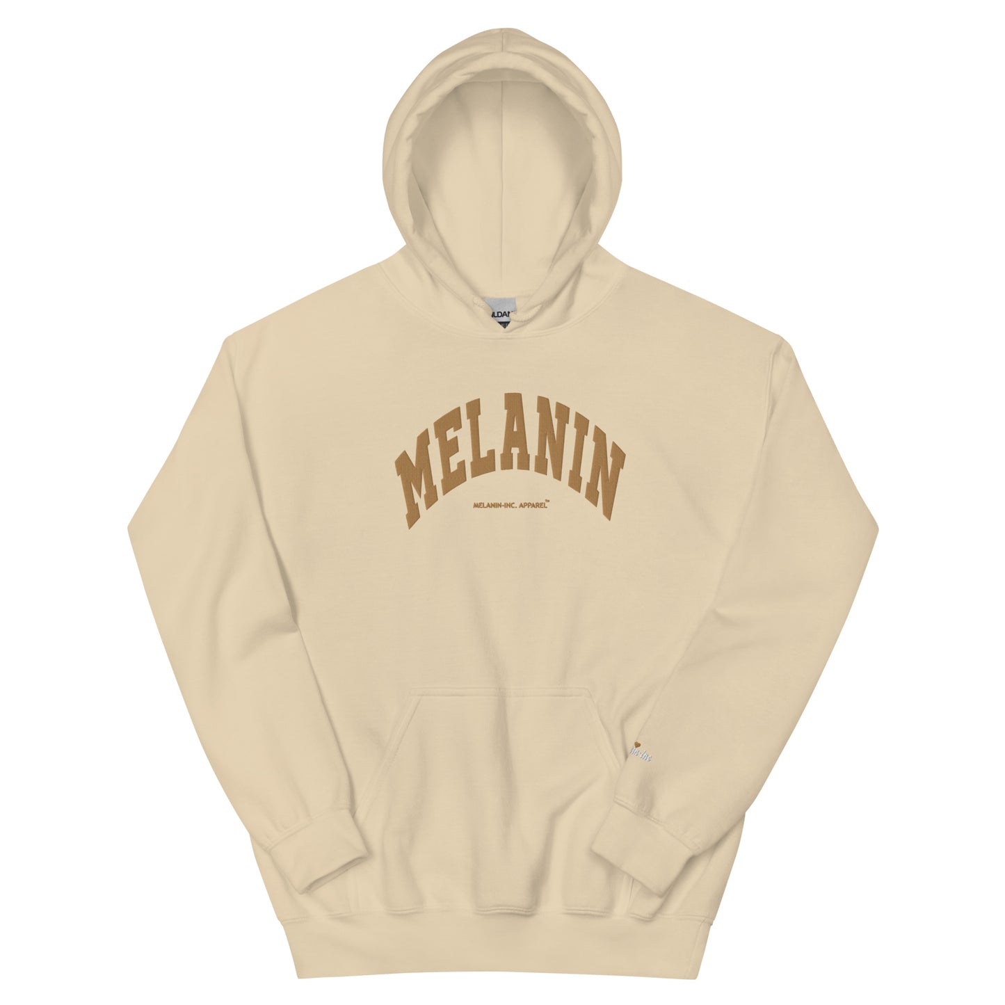 MELANIN - University Letters (Gold) - Embroidered Unisex Hoodie