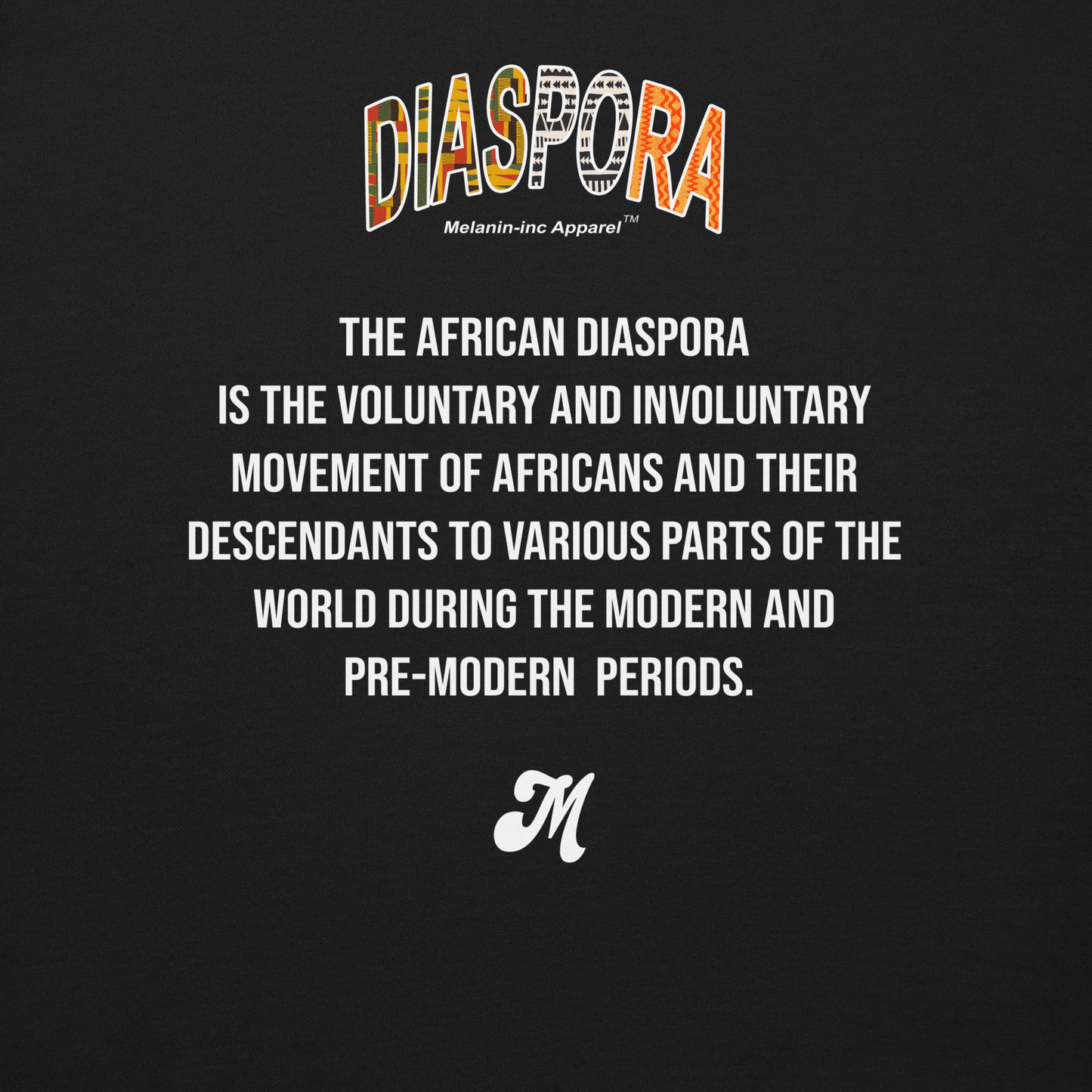 DIASPORA (front & back ) - Embroidered (front) DTG (back) Unisex Premium Crewneck Sweatshirt